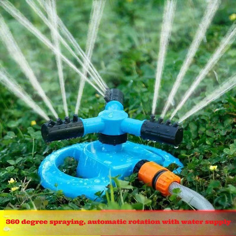 360 Degree Automatic Rotating Three-way Sprinkler Nozzle for Gardens