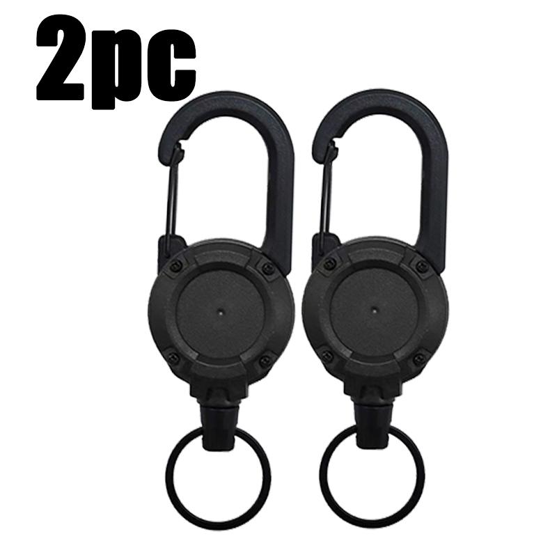 1/2PC Extendable Retractable Holders Wire Rope Keychain Anti-theft Elastic Keychain Sporty Retractable Key Ring Outdoor Tool