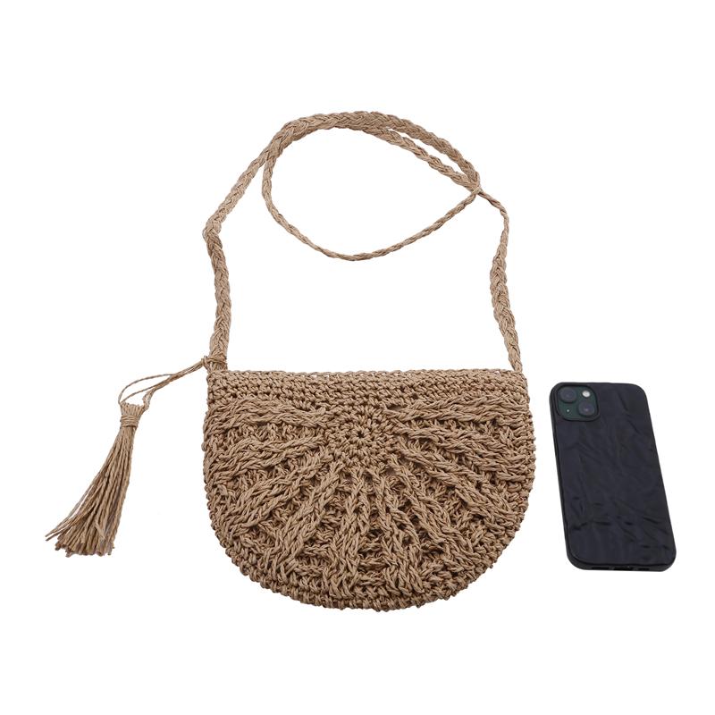 Damen Umhängetasche im Bohemian-Stil, modisch, kleine Kapazität, für den Strandurlaub, Umhängetasche