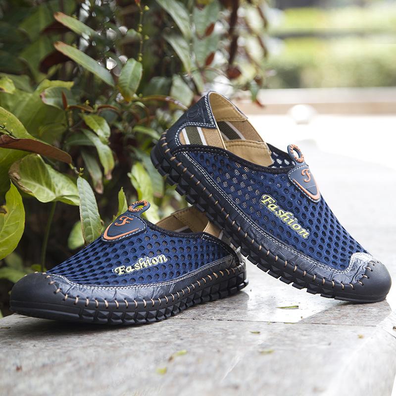 Kožené Muži Vodní Plážové sandály Léto Venkovní Ležérní Sportovní sandály s uzavřenou špičkou Protiskluzové Měkké Turistické Brodící tenisky