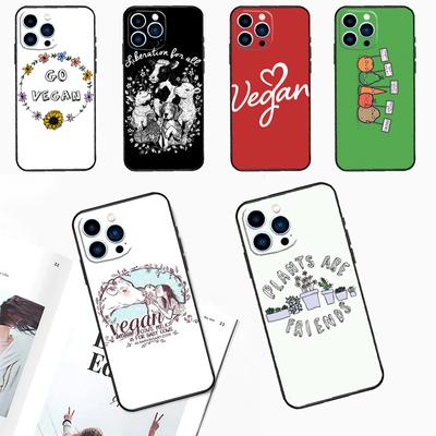 Go Vegan Wegetarianie Etui na iPhone 15 14 13 12 11 Pro Max Mini Pokrowiec X XR XS SE 8 7 14 15 Plus Akcesoria