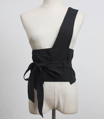 Spring/summer Featured One-shoulder Strap Women's Decorative Black Waist Belt for Dresses - Versatile Fabric Wide Belt