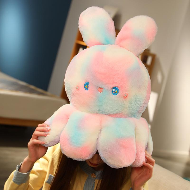 Gradient Color Plush Toy Flip Octopus Creative Cute Flip Doll Birthday Gift for Women