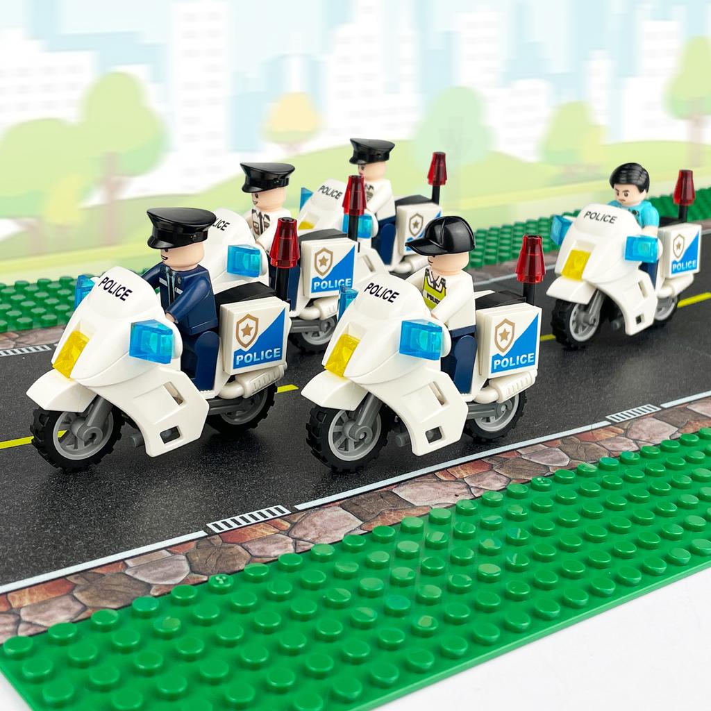 10706D Valkyrie Motorcycle Children'S Assembled Building Block Toy Accessories White Police Car