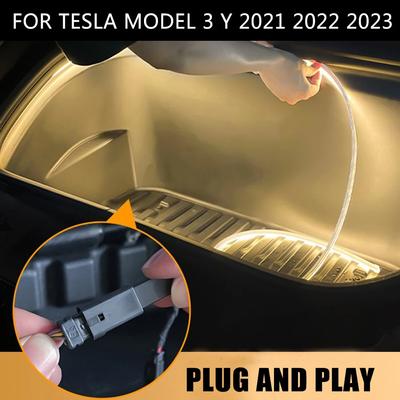 Front Trunk Light for 2021-2023 For Tesla Model 3 Y Bright LED Silicone Light Yellow White Proposal Decoration