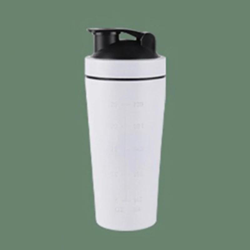 Portable Stainless Steel Shaker Bottle Protein Powder Leak Proof Shaker Cup Sport Mug with Scale Outdoor Fitness Whey Shakes Cup