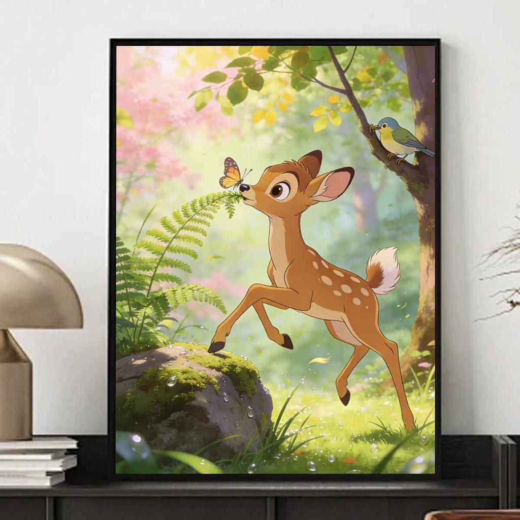 Disney 5D Diamond Painting Kit Bambi Butterfly Forest Home or Office Home Decor Art Diamond Painting Kit