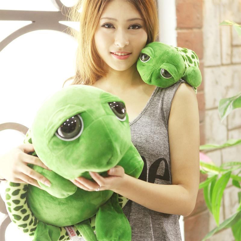 

Big-eyed turtle lying down, small turtle doll, plush toy, children s doll, car sleeping, throw pillow girl 30 cm (0.15kg)