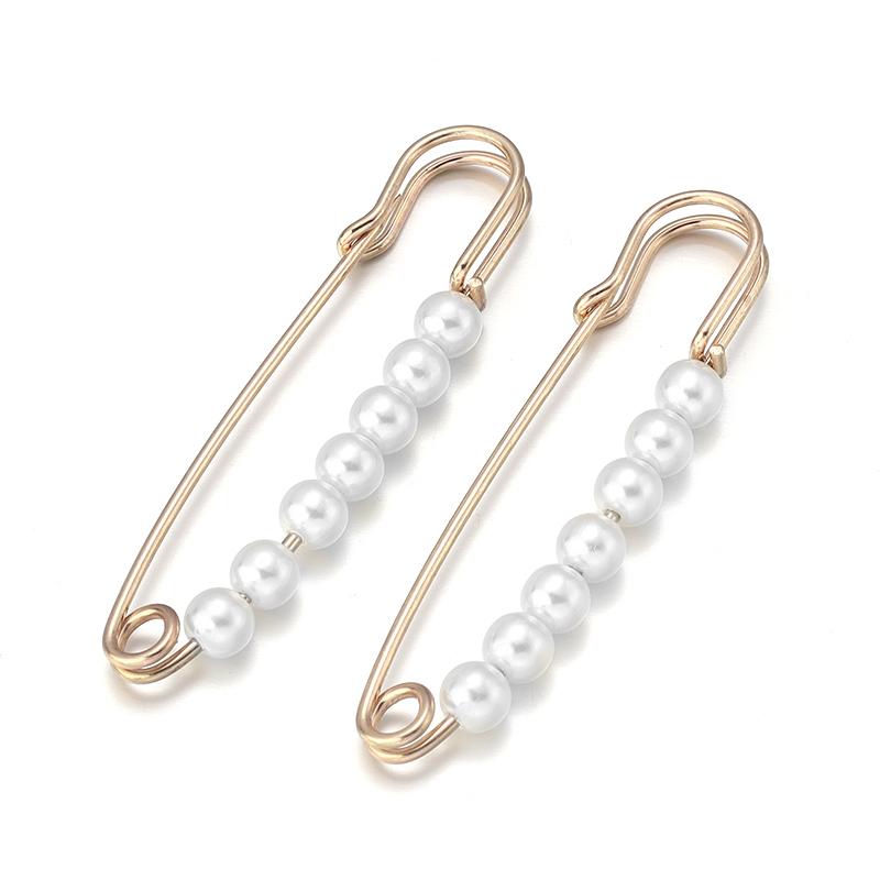 

5 Pcs/Lot Alloy Imitation Pearl Pin Safety Brooches Jewelry for Clothing Decoration Tightening Waist Pin Buckles Accessories золотистый