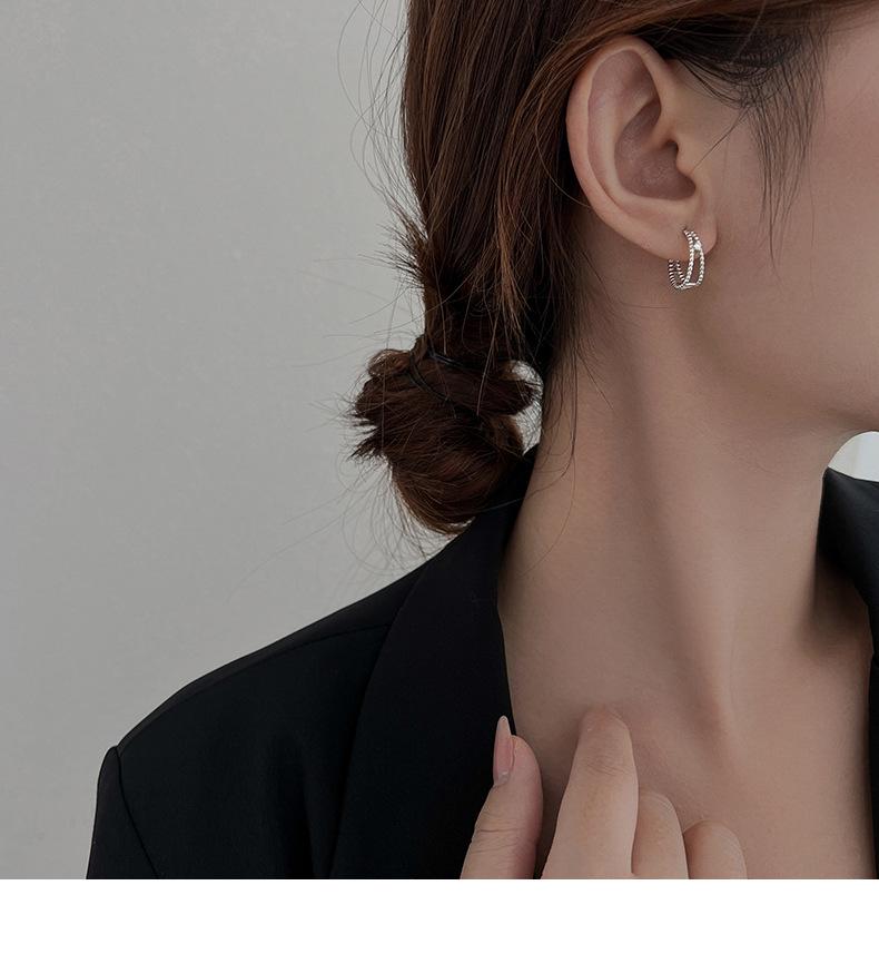 Banyan Baum S925 Silber Retro Doppelt Hohl Damen Luxus Creolen