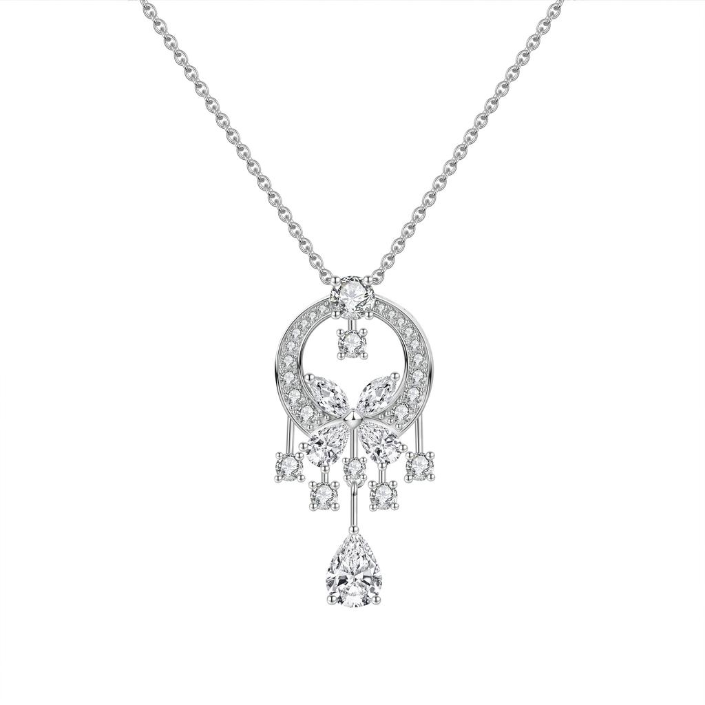 Garden butterfly necklace does not fade, female high-end sense, phantom butterfly fringed necklace design sense