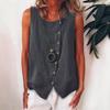 Damska koszula bez rękawów w stylu boho, zapinana na guziki, luźny top kamizelka z jednostronnym zapięciem po bokach