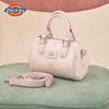 Dickies Crossbody Bag, Women's Shoulder Bag, Mini Floral Round Bucket Boston Bag, Handheld Bag, Commuter Travel Bag, Peach Pink