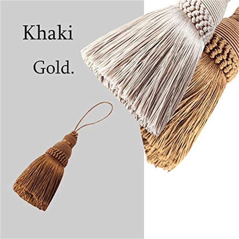 2Pc Home Decor Hanging Rope Silk Tassel Fringe Tassel Trim Garment Decoration Key Tassels for DIY Embellishments Curtain Accessories