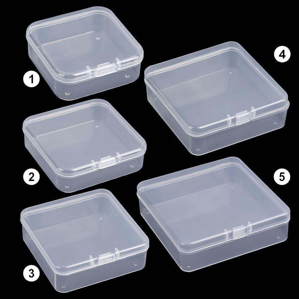 5 Sizse Fishing Tools Accessories Square Small Items Case Packing Boxes Transparent Storage Box Jewelry Beads Container