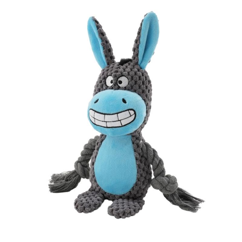 Squeaky Plush Cotton Rope Dog Toy For Interactively Play Teeth Cleaning And Anxieties Relief In Small Media Dog