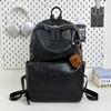 Schoolbag Schoolbag Male Korean Version College Student Backpack Pu Texture Casual Large Capacity Backpack High School Student Computer Casual 