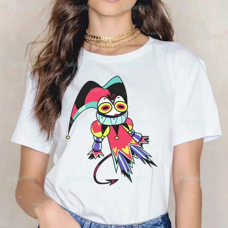 Cartoons Helluva Boss T-shirts Women Summer Graphic Tees Funny Shirts For Woman Tshirts Crew Neck Harajuku Tops