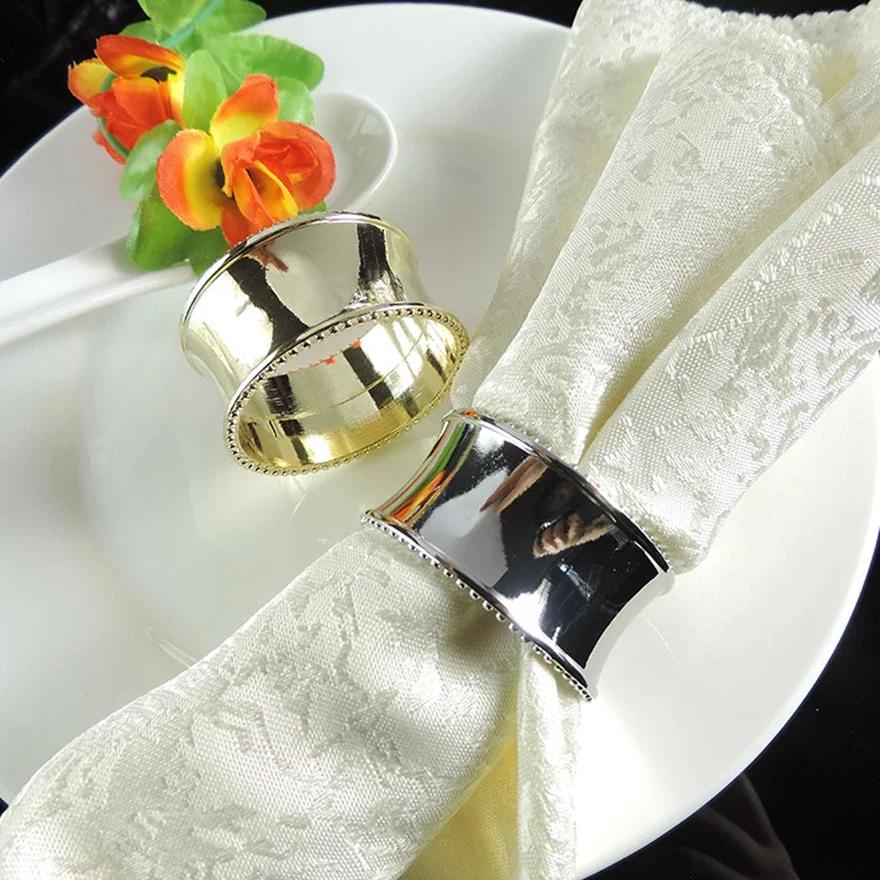 12pcs/lot Stylish and Simple Round Beaded Napkin Rings Metal Napkin holder,Table Decoration and Accessories, High Quality