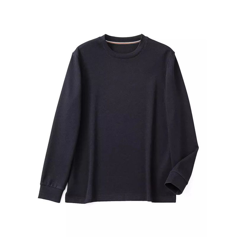 Merino Wool Blend Warm Knitted Base Layer Men's Autumn and Winter Inner Sweatshirt Foreign Trade Men's Round Neck T-Shirt