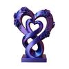 3D Printed Love Shaped Rose Sculpture Exquisite Flowers Heart Table Decoration Stable Base Romantic Desktop Ornaments for Wedding Party Table