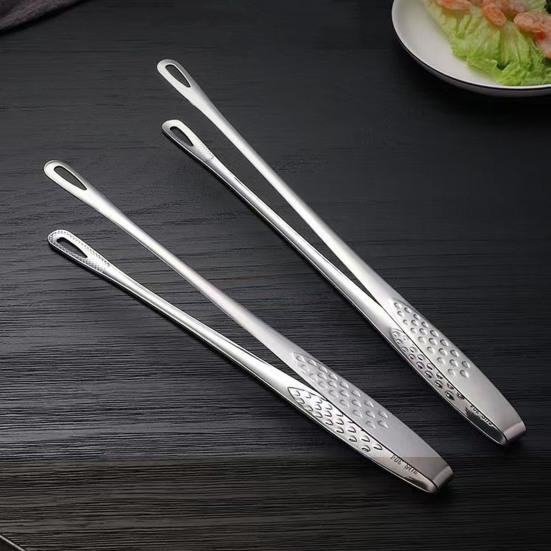 Lange Grillzange Edelstahl Barbecue Steak Clip Rutschfester Griff Küche Kochen