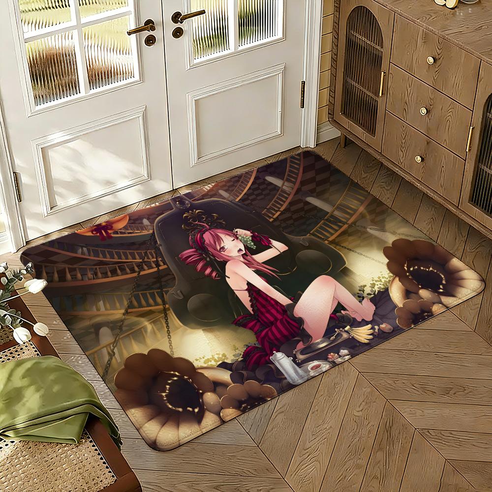 K-Kasane Teto Pink American Floor Mat Soft Thickened Absorbent Non-Slip Bedroom Living Room Door Mat Home Decor Flannel Rugs