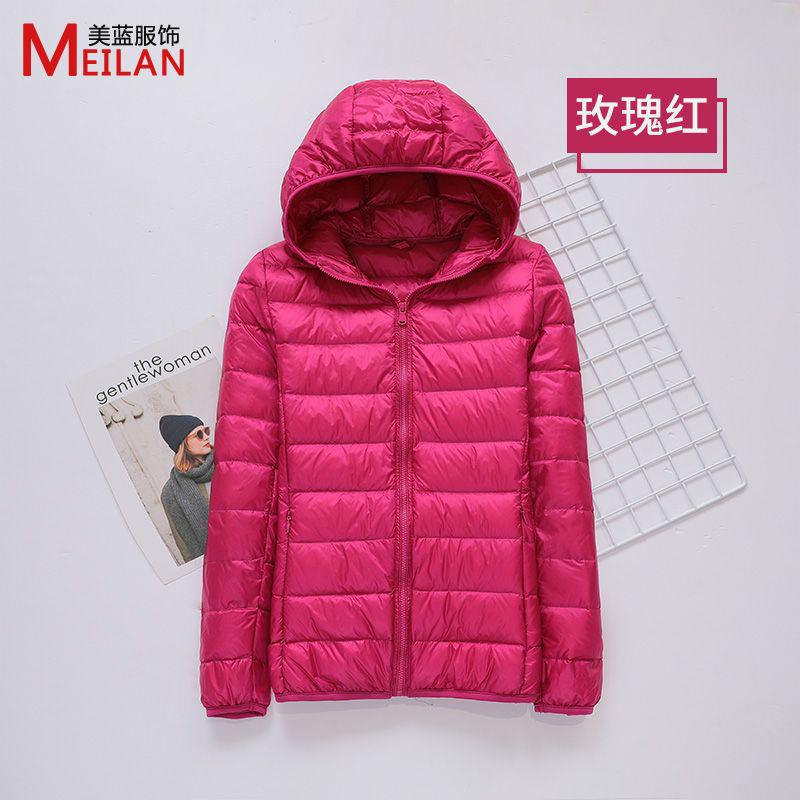 Down jacket women's new short light and thick warm and slim fashion jacket