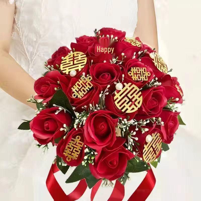 Korean Style High-End Rose Bridal Bouquet for Weddings & Photoshoots