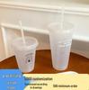 2025 Summer Recyclable Travel Mug with Straw - Large Capacity Plastic Cup