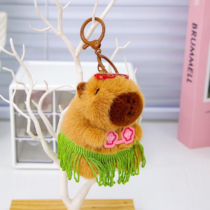 Summer Capybara Plush Keychain With Soft Short Plush For Kids And Collectors