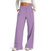 Women's Casual Fashion Solid Color Elastic Waist Drawstring Workwear Wide Leg Pants With Pockets