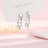 PONYKISS Tibetan Silver Zircon Hollow Small Snake Chain Hoop Earrings for Trendy Women Fashion  Minimalist Accessories