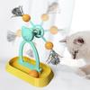 Interactive Cat Turntable Toy Set - Windmill Track Balls + Teaser Stick, Scratch-Proof & Durable, Perfect for Kitten Indoor