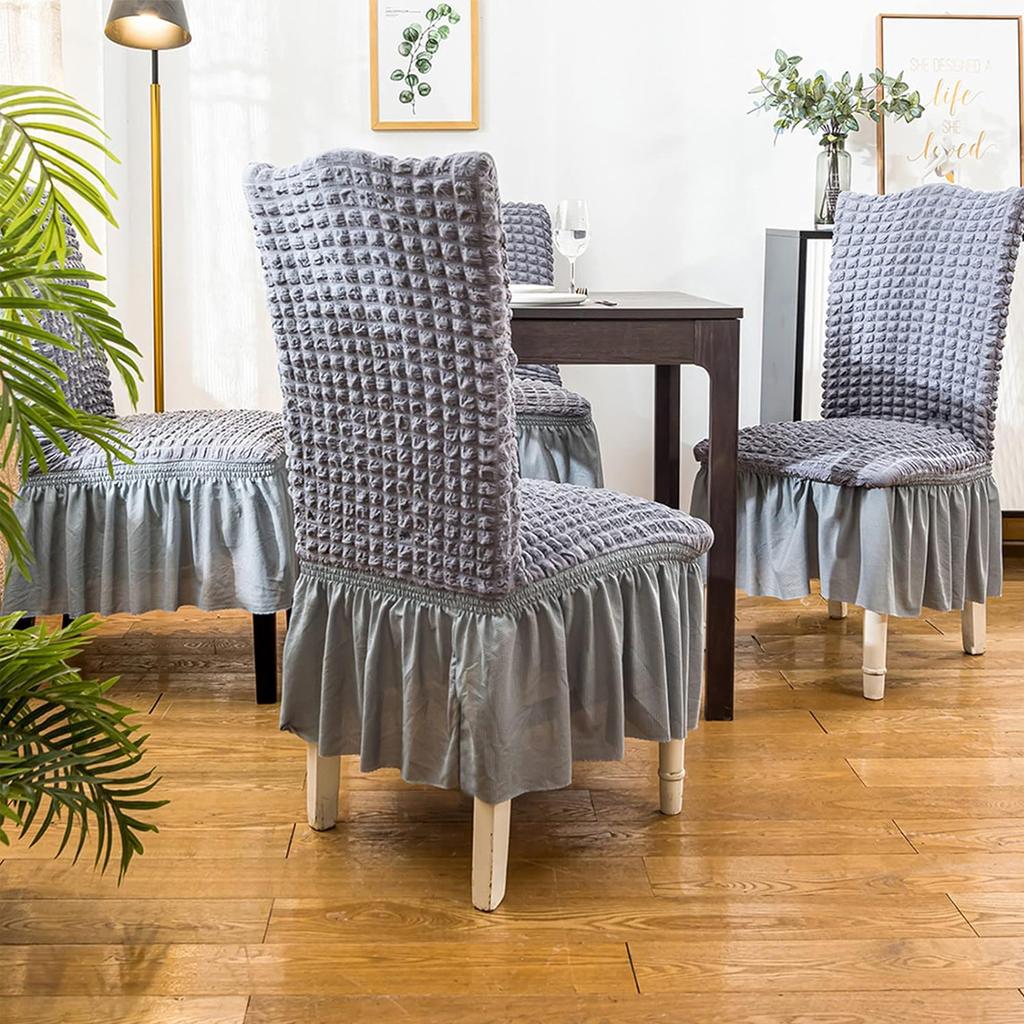 Stretch Chair Slipcovers with Skirt Removable Washable Thicken Chair Protector Cover Stretch Chair Slipcover