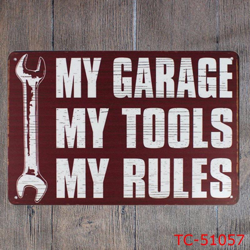 Tilpasset Retro Pin-up Jente Bilverksted Blikkskilt