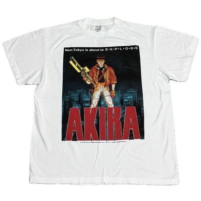 Vintage AKIRA 1988 Anime 80s Cartoon ZELDZAAM Wit Enkele Steek Shirt REPRINT