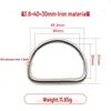 Iron Silver D-Ring Buckle for Handbag & Backpack Accessories