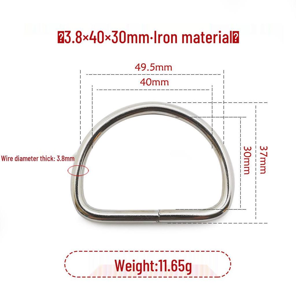 Iron Silver D-Ring Buckle for Handbag & Backpack Accessories