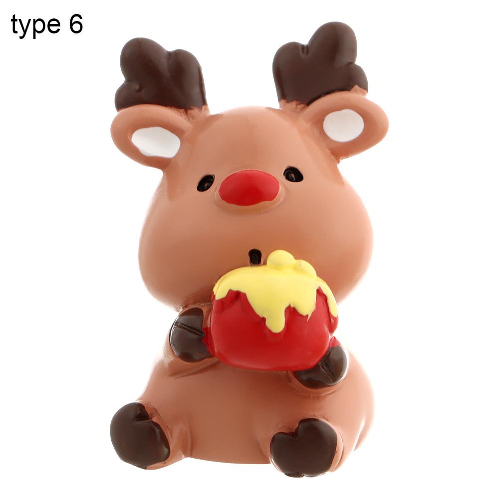 

Mini Deer Figurines Resin Elk Toys Cake Topper Miniature Snow Scene Micro Landscape Home Decoration Christmas Supplies Craft