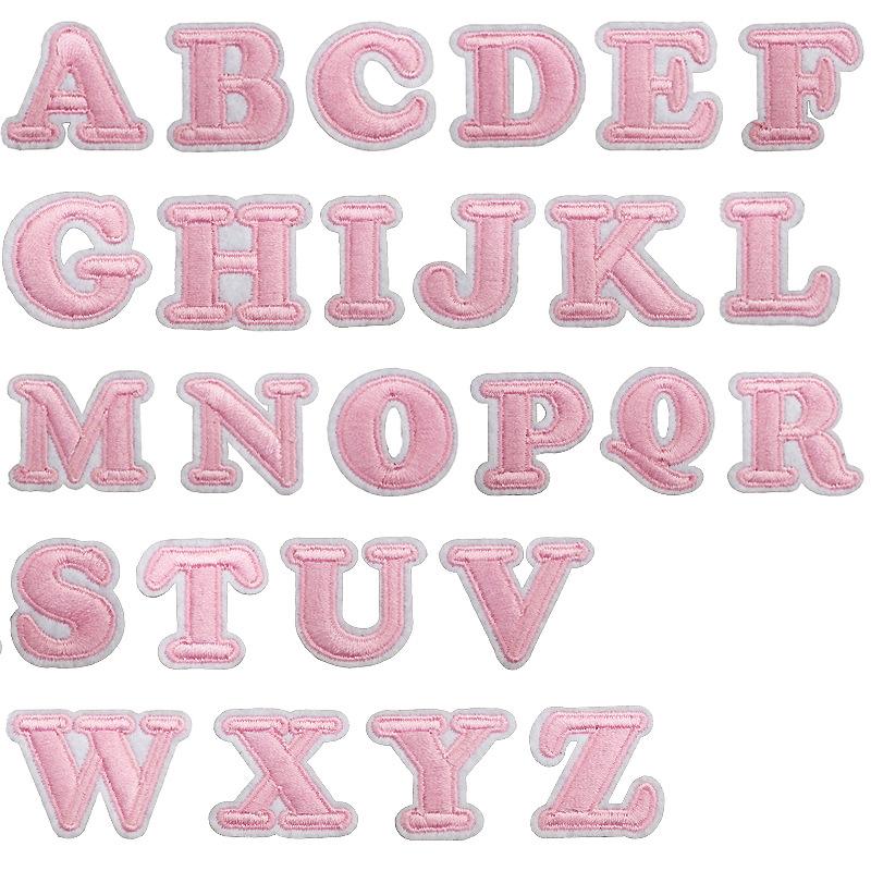 Mini Pegatina de Tela Bordada con Alfabeto Inglés Tamaño Pequeño DIY para Bolso Cambiante Parche Decorativo Pegatina Etiqueta Bordada por Computadora Número