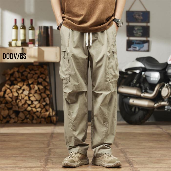 

Мужские брюки карго парашюты: Прямой крой, Легкий, Трендовый, Охлаждающий на ощупь, Большие карманы на молнии, Летняя повседневная спортивная одежда M