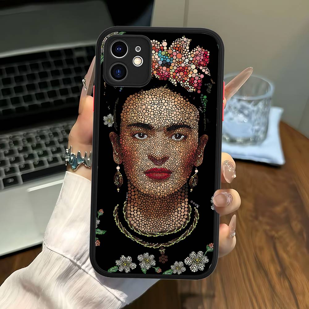 -Fashion F-Frida K-KahlosS Phone Case for iPhone 16 15 14 11 12 13 Pro Max X XS Translucent Matte Cover