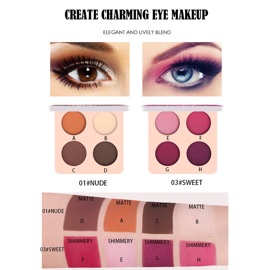 Buy Colour Makeup 4 Color Eyeshadow Dish Dark Blue Shadow Wine Red at