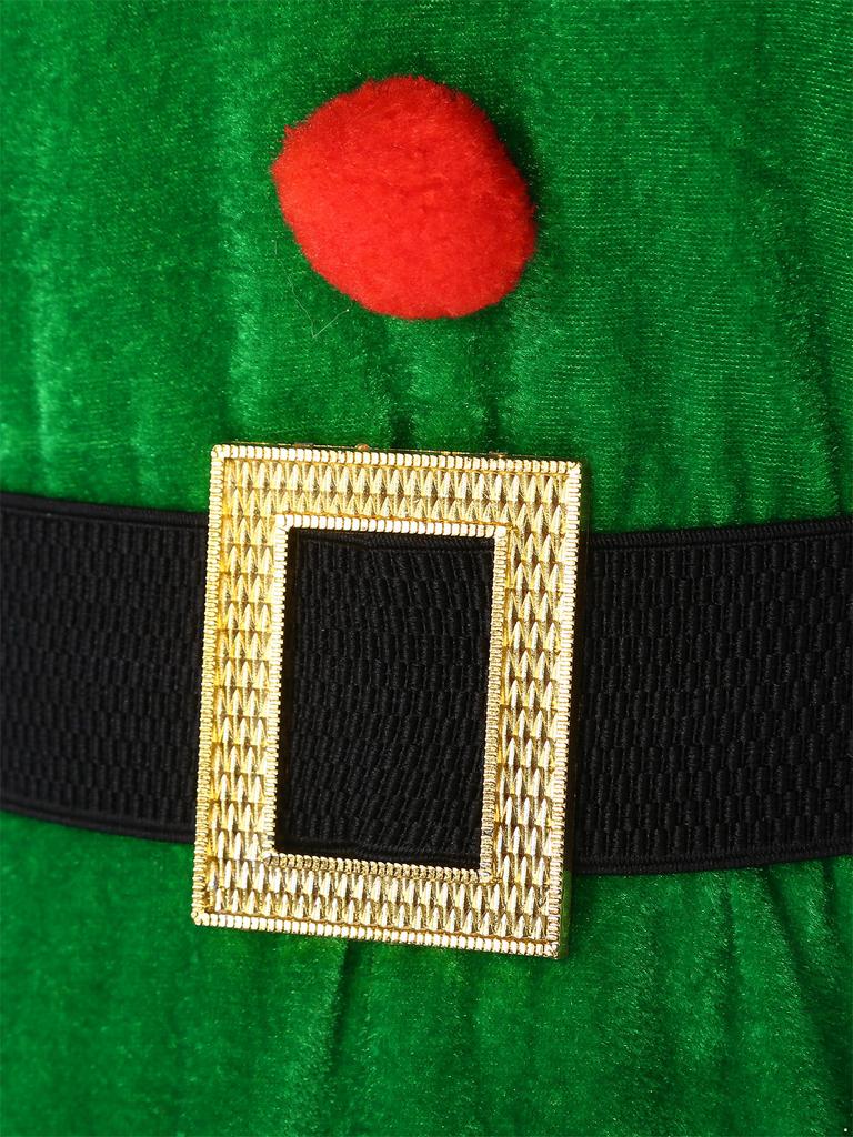 Unisex Elf Cosplay Set 6ks Příslušenství Elfí uši Zvonky Pompony Klobouk Pás Boty Punčochy Vánoční kostým