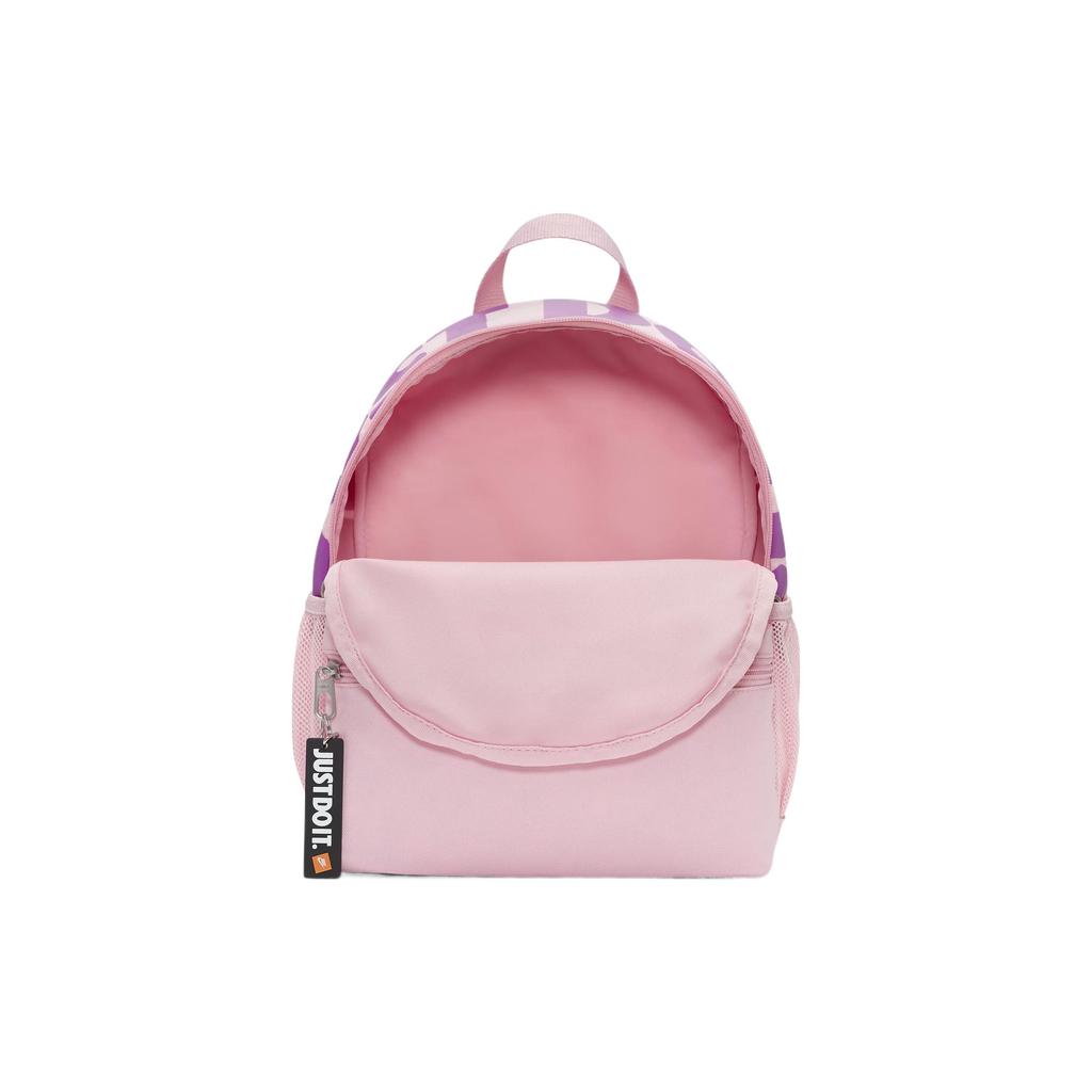 Nike Brasilia Logo Print Zipper Closure Polyester Mini Backpack Women Backpacks Light-Pink DR6091-690