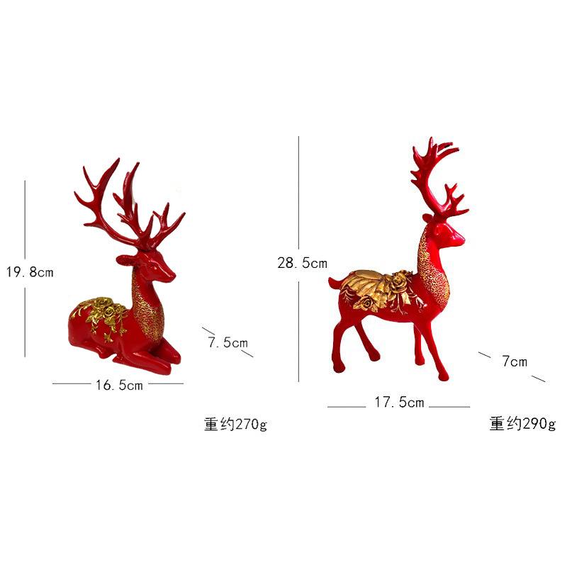 New Chinese Style Elk Living Room TV Cabinet Entrance Decoration Ornaments Creative Resin Crafts Opening Housewarming Gifts