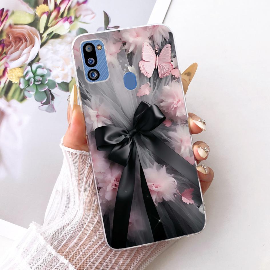 For Cover Samsung Galaxy M21 2021 Phone Case SM-M215G Shell Fashion Flower Soft Silicone Clear Cover For Samsung M21 2021 Fundas