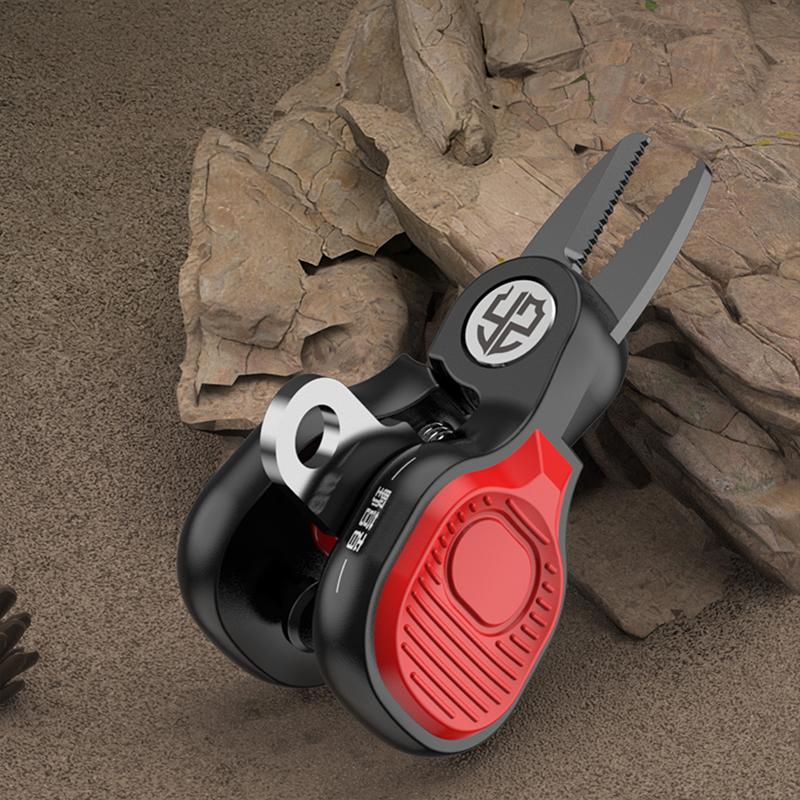Portable Stainless Steel Lure Shears Fishing Line Pe Line Serrated Blade Mini Fishing Shears красный