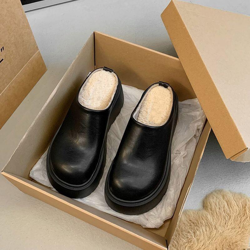 Heel-up Half-boots for Women, New Style, Suitable for Autumn and Winter, Plush Interior, Boot-style Shoes